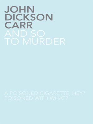 cover image of And So To Murder
